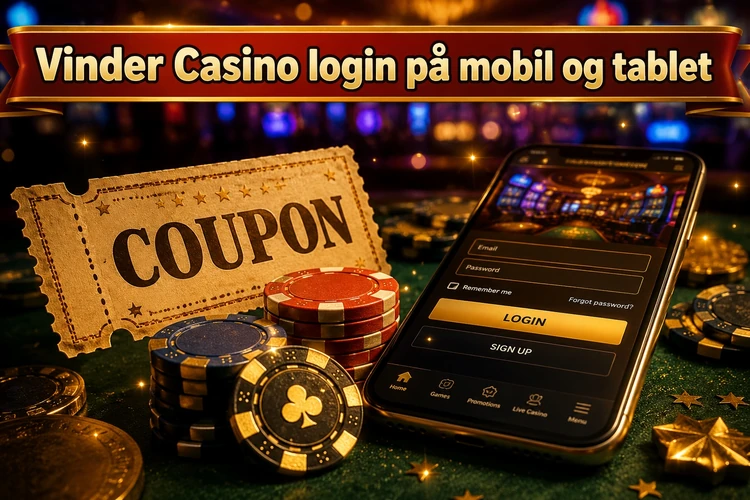 Vinder Casino login på mobil og tablet
